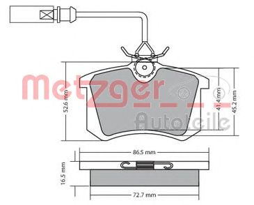 METZGER 1170054 -  Комплект тормозных колодок, дисковый тормоз