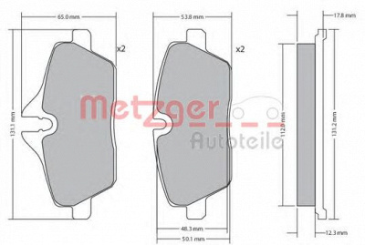 METZGER 1170055 -  Комплект тормозных колодок, дисковый тормоз