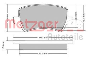 METZGER 1170056 -  Комплект тормозных колодок, дисковый тормоз