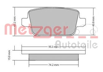 METZGER 1170058 -  Комплект тормозных колодок, дисковый тормоз