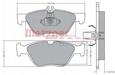 METZGER 1170065 -  Комплект тормозных колодок, дисковый тормоз