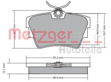 METZGER 1170067 -  Комплект тормозных колодок, дисковый тормоз