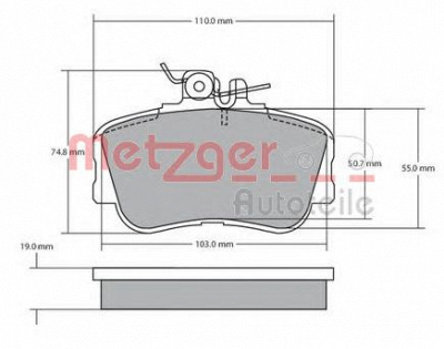 METZGER 1170069 -  Комплект тормозных колодок, дисковый тормоз