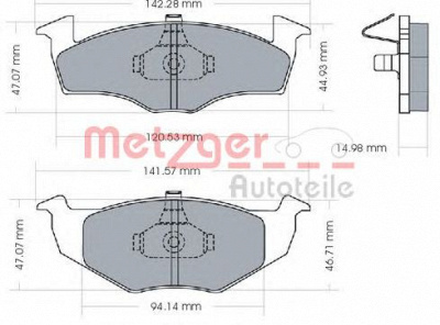 METZGER 1170072 -  Комплект тормозных колодок, дисковый тормоз