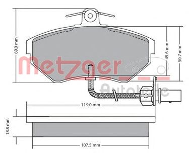 METZGER 1170082 -  Комплект тормозных колодок, дисковый тормоз