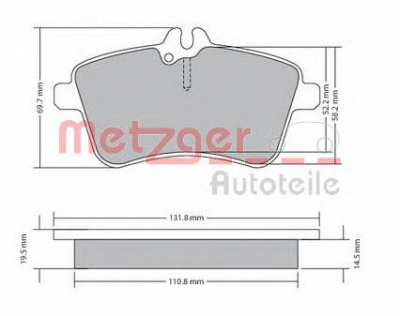 METZGER 1170083 -  Комплект тормозных колодок, дисковый тормоз
