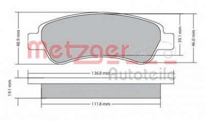 METZGER 1170085 -  Комплект тормозных колодок, дисковый тормоз