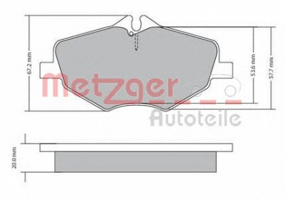 METZGER 1170087 -  Комплект тормозных колодок, дисковый тормоз