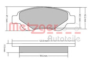 METZGER 1170089 -  Комплект тормозных колодок, дисковый тормоз