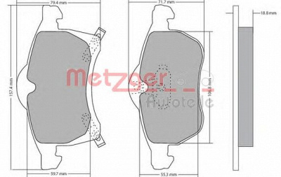 METZGER 1170091 -  Комплект тормозных колодок, дисковый тормоз