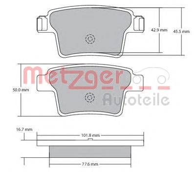 METZGER 1170092 -  Комплект тормозных колодок, дисковый тормоз