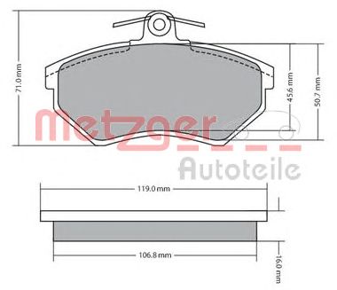 METZGER 1170095 -  Комплект тормозных колодок, дисковый тормоз