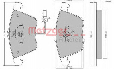 METZGER 1170099 -  Комплект тормозных колодок, дисковый тормоз