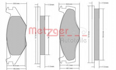 METZGER 1170103 -  Комплект тормозных колодок, дисковый тормоз