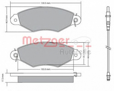 METZGER 1170115 -  Комплект тормозных колодок, дисковый тормоз