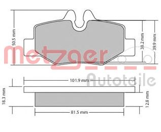 METZGER 1170128 -  Комплект тормозных колодок, дисковый тормоз