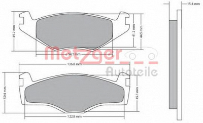 METZGER 1170136 -  Комплект тормозных колодок, дисковый тормоз