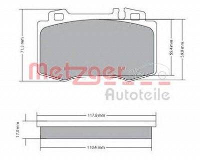 METZGER 1170137 -  Комплект тормозных колодок, дисковый тормоз
