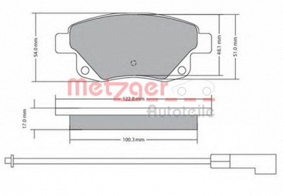METZGER 1170138 -  Комплект тормозных колодок, дисковый тормоз