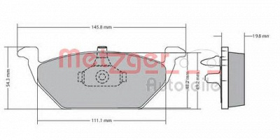 METZGER 1170144 -  Комплект тормозных колодок, дисковый тормоз