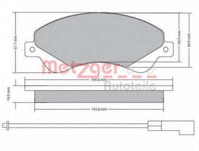 METZGER 1170146 -  Комплект тормозных колодок, дисковый тормоз