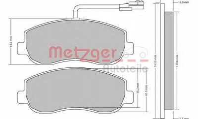 METZGER 1170148 -  Комплект тормозных колодок, дисковый тормоз