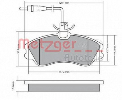 METZGER 1170150 -  Комплект тормозных колодок, дисковый тормоз