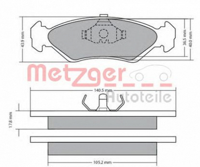 METZGER 1170181 -  Комплект тормозных колодок, дисковый тормоз