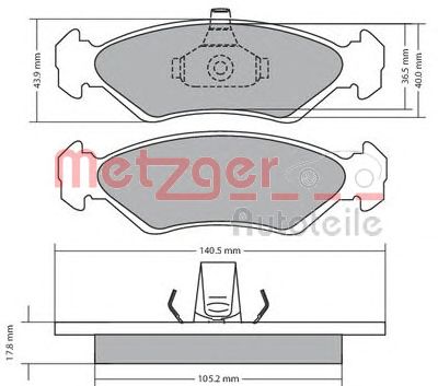 METZGER 1170182 -  Комплект тормозных колодок, дисковый тормоз