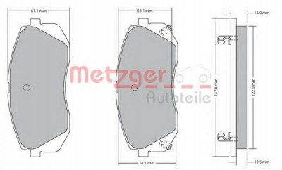 METZGER 1170186 -  Комплект тормозных колодок, дисковый тормоз