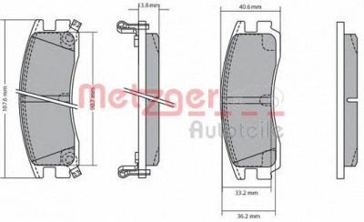 METZGER 1170187 -  Комплект тормозных колодок, дисковый тормоз