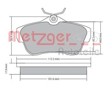 METZGER 1170192 -  Комплект тормозных колодок, дисковый тормоз
