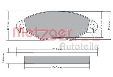 METZGER 1170199 -  Комплект тормозных колодок, дисковый тормоз