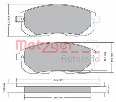 METZGER 1170208 -  Комплект тормозных колодок, дисковый тормоз