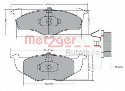 METZGER 1170217 -  Комплект тормозных колодок, дисковый тормоз