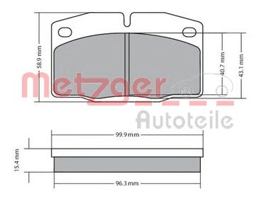 METZGER 1170234 -  Комплект тормозных колодок, дисковый тормоз