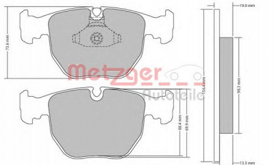 METZGER 1170238 -  Комплект тормозных колодок, дисковый тормоз