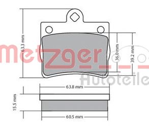 METZGER 1170239 -  Комплект тормозных колодок, дисковый тормоз