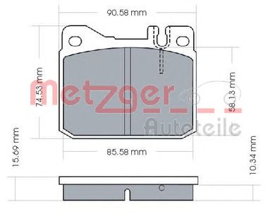 METZGER 1170244 -  Комплект тормозных колодок, дисковый тормоз