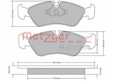 METZGER 1170252 -  Комплект тормозных колодок, дисковый тормоз