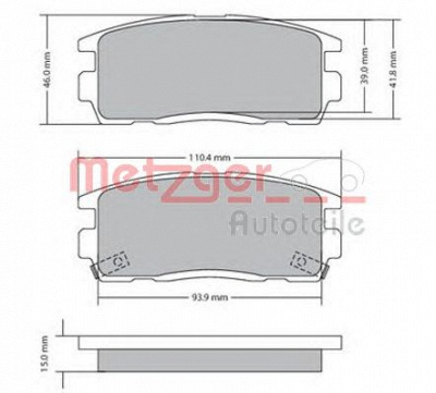 METZGER 1170256 -  Комплект тормозных колодок, дисковый тормоз