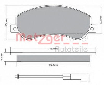 METZGER 1170290 -  Комплект тормозных колодок, дисковый тормоз