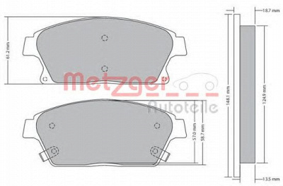 METZGER 1170292 -  Комплект тормозных колодок, дисковый тормоз