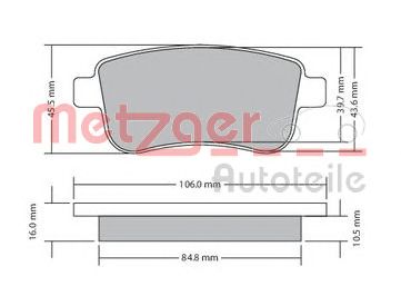 METZGER 1170300 -  Комплект тормозных колодок, дисковый тормоз