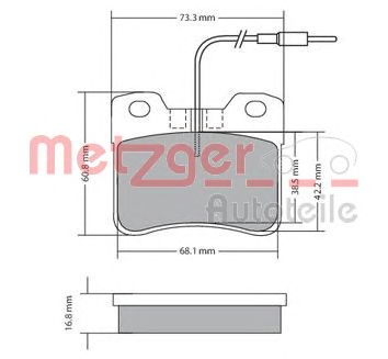 METZGER 1170302 -  Комплект тормозных колодок, дисковый тормоз