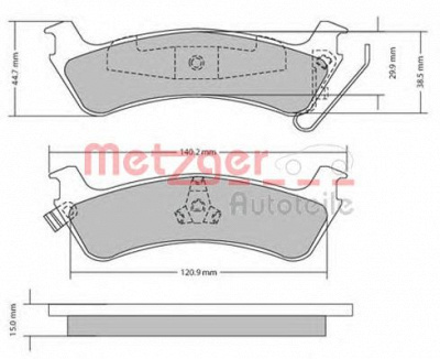 METZGER 1170306 -  Комплект тормозных колодок, дисковый тормоз