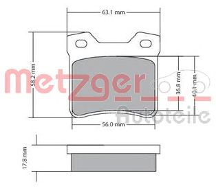 METZGER 1170310 -  Комплект тормозных колодок, дисковый тормоз