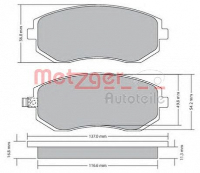 METZGER 1170312 -  Комплект тормозных колодок, дисковый тормоз