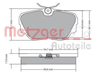 METZGER 1170316 -  Комплект тормозных колодок, дисковый тормоз