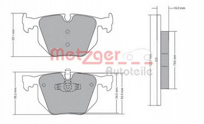 METZGER 1170318 -  Комплект тормозных колодок, дисковый тормоз